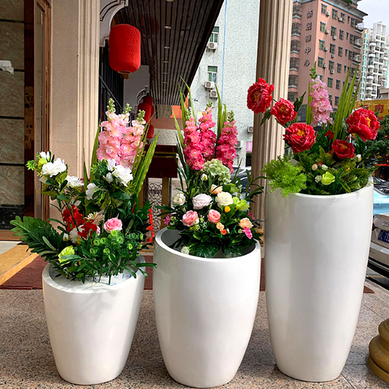 玻璃钢球形花盆商场花钵户外组合花器创意种植花箱酒店装饰大花瓶